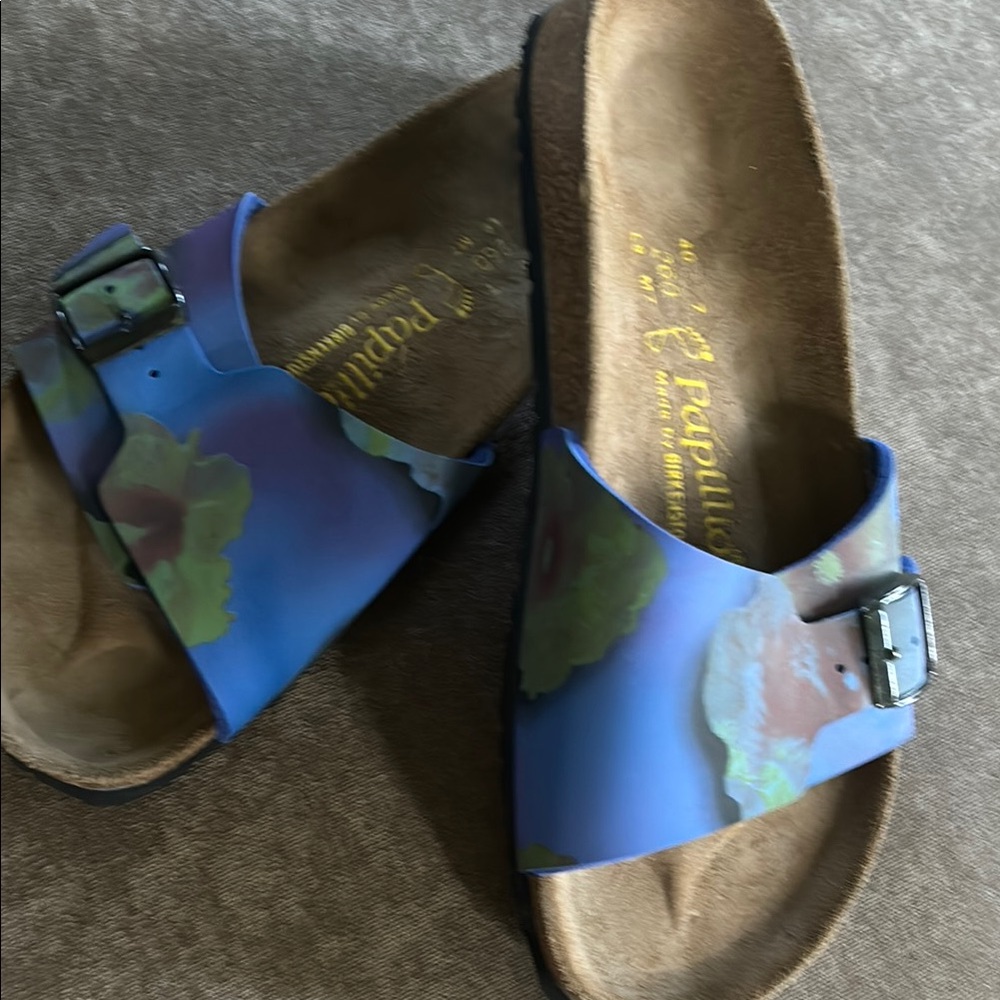 Papillio Blue and Green Floral Sandals